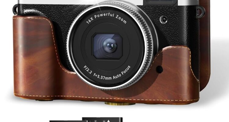 4K Digital Camera with Leather Case
