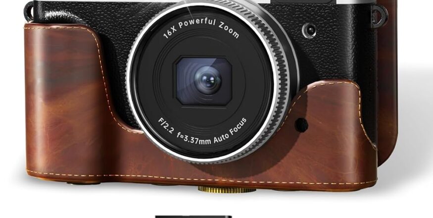 4K Digital Camera with Leather Case