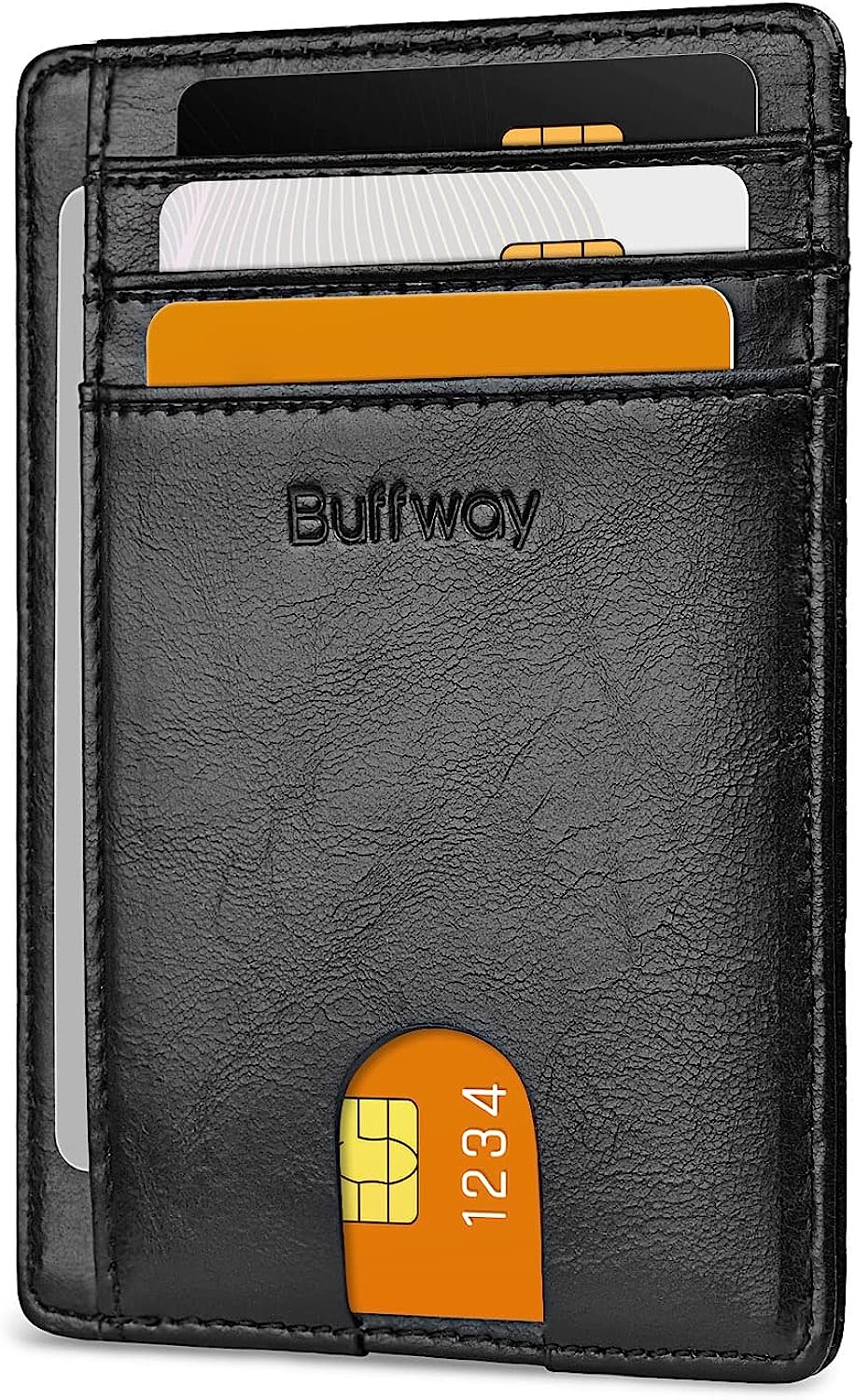 Buffway RFID Blocking Leather Wallet - Alaska Black