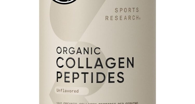 Sports Research Organic Collagen Peptides - Grass-Fed Collagen Protein Powder