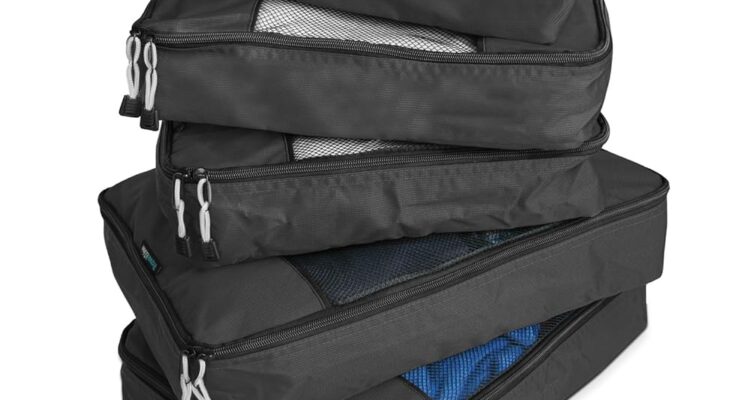 TravelWise Packing Cubes - Black, 5 Pack